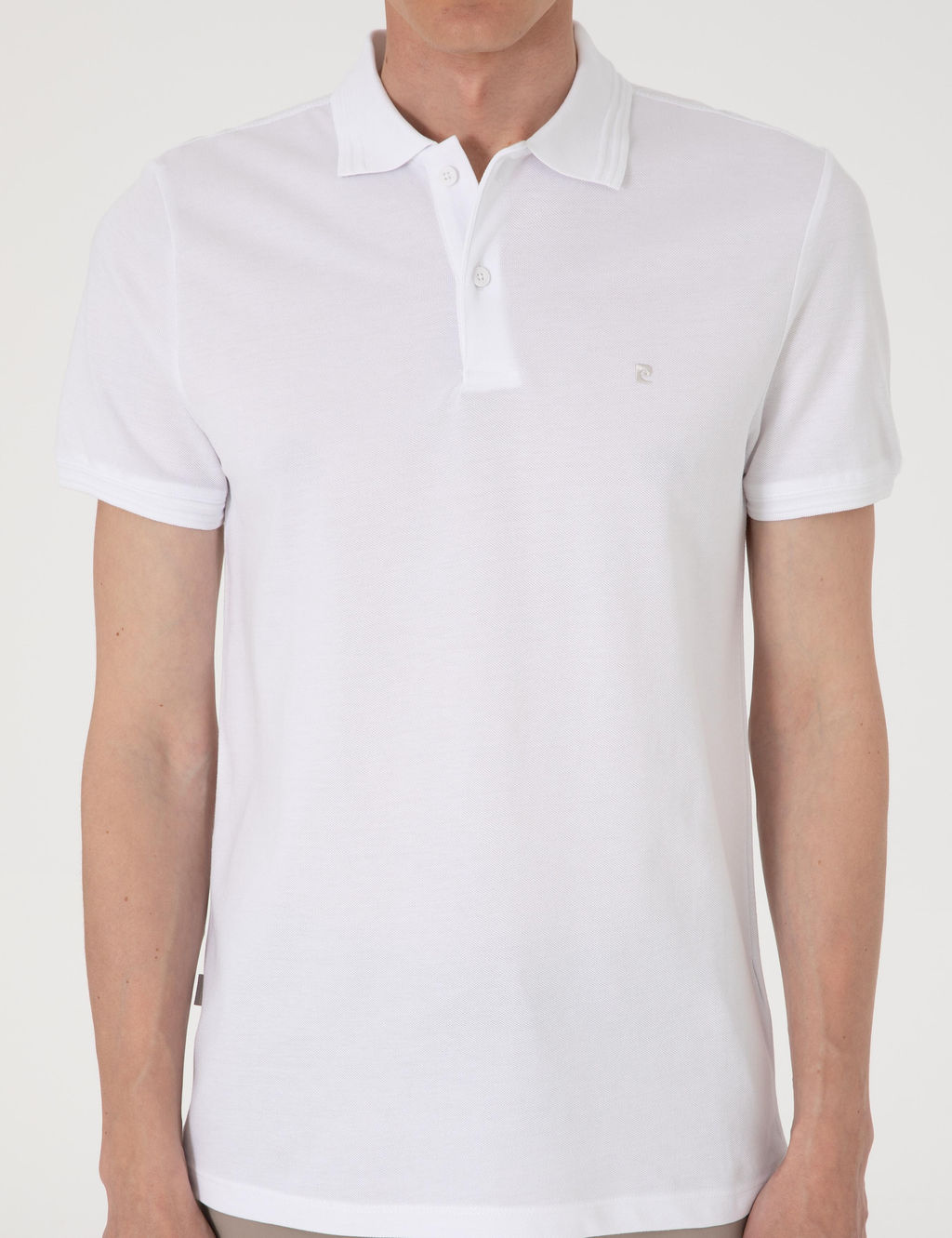 Beyaz Slim Fit %100 Pamuk Polo Yaka Basic Ti__rt