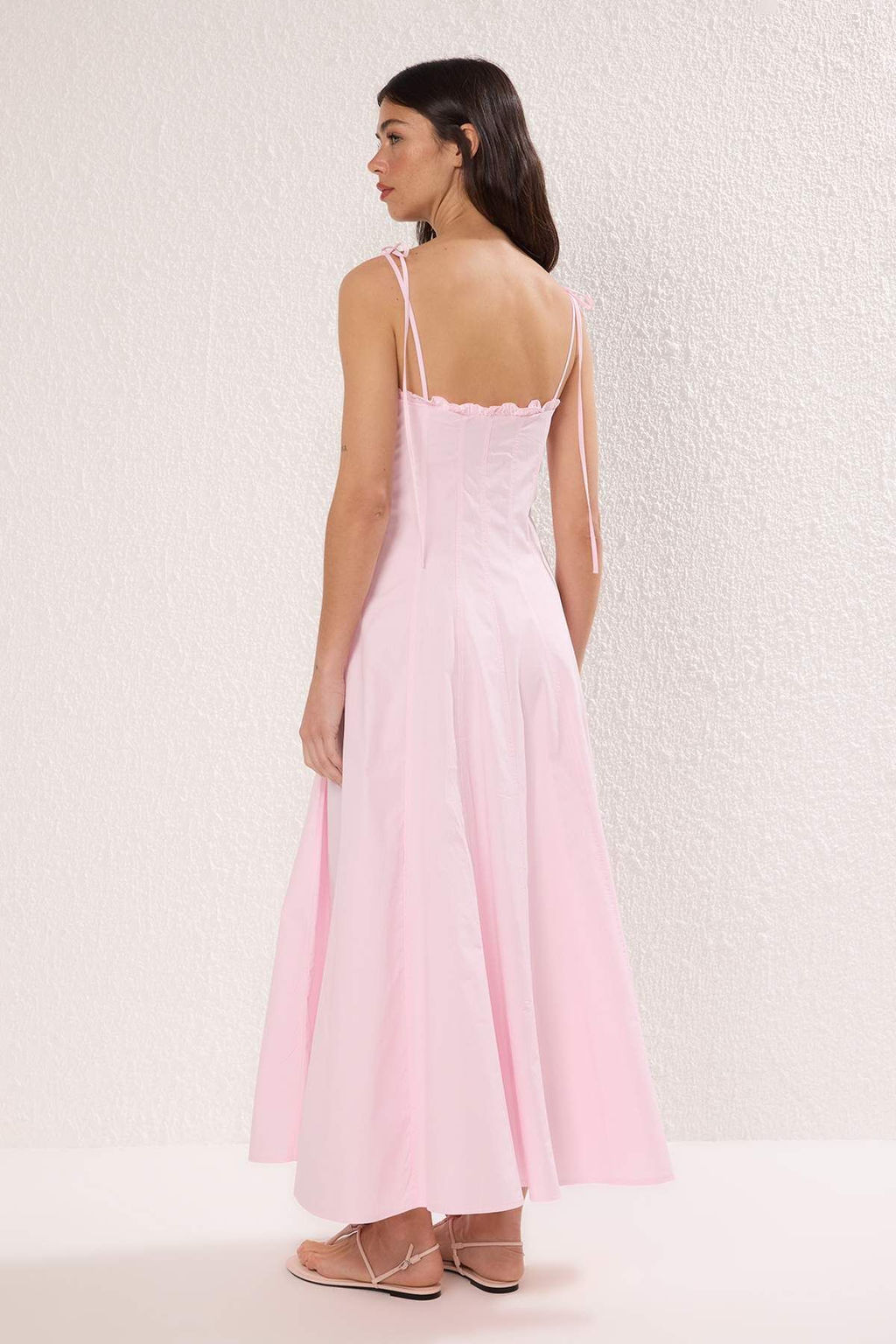 Koyu Bordo Belden Ac?lan Dokuma Maxi Elbise TWOSS25EL00870 - Trendyolmilla фото 18