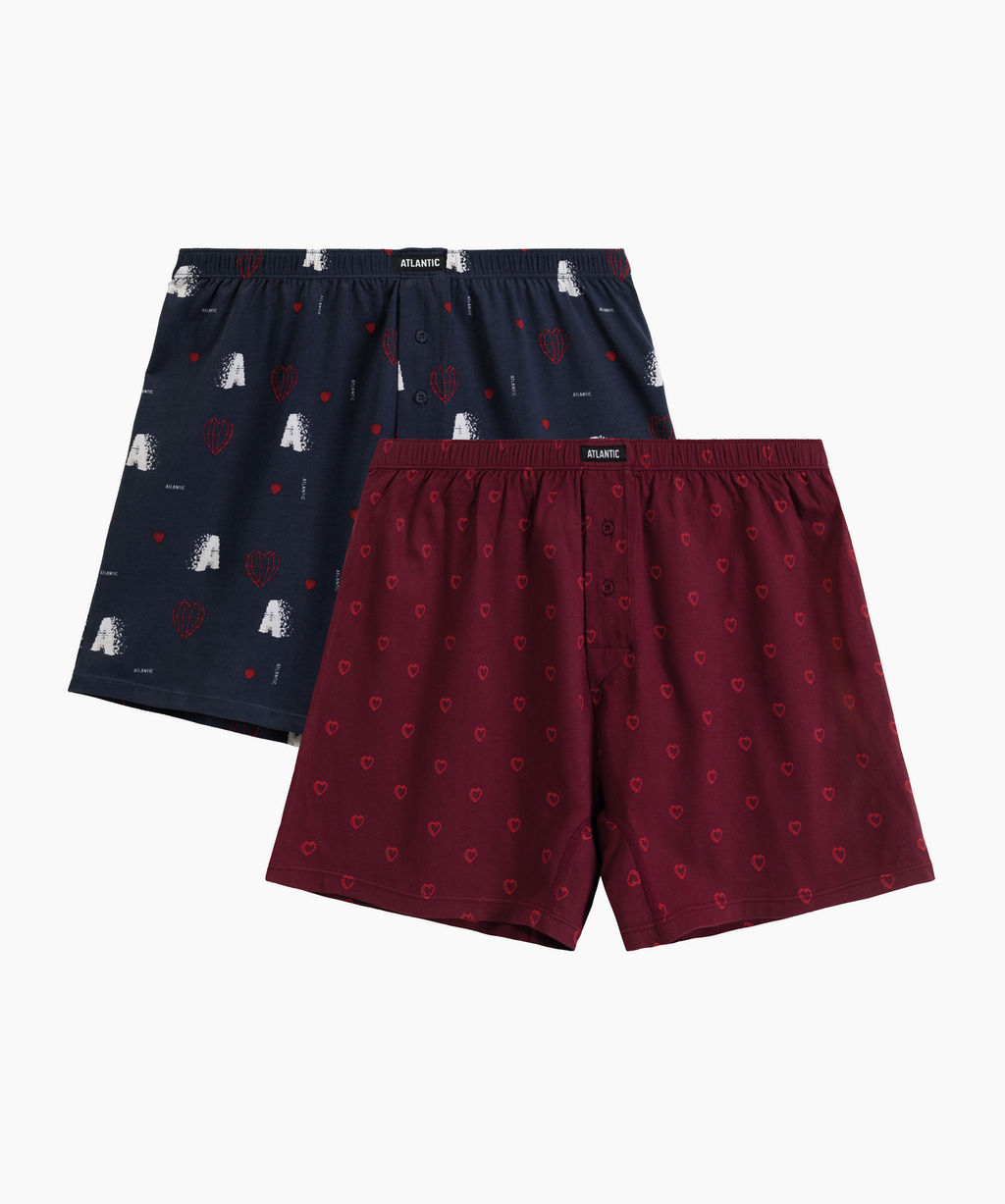 ATLANTIC 2GMB-012 Трусы боксеры 3D Love - набор 2 шт. темно-синий + красный фото 7