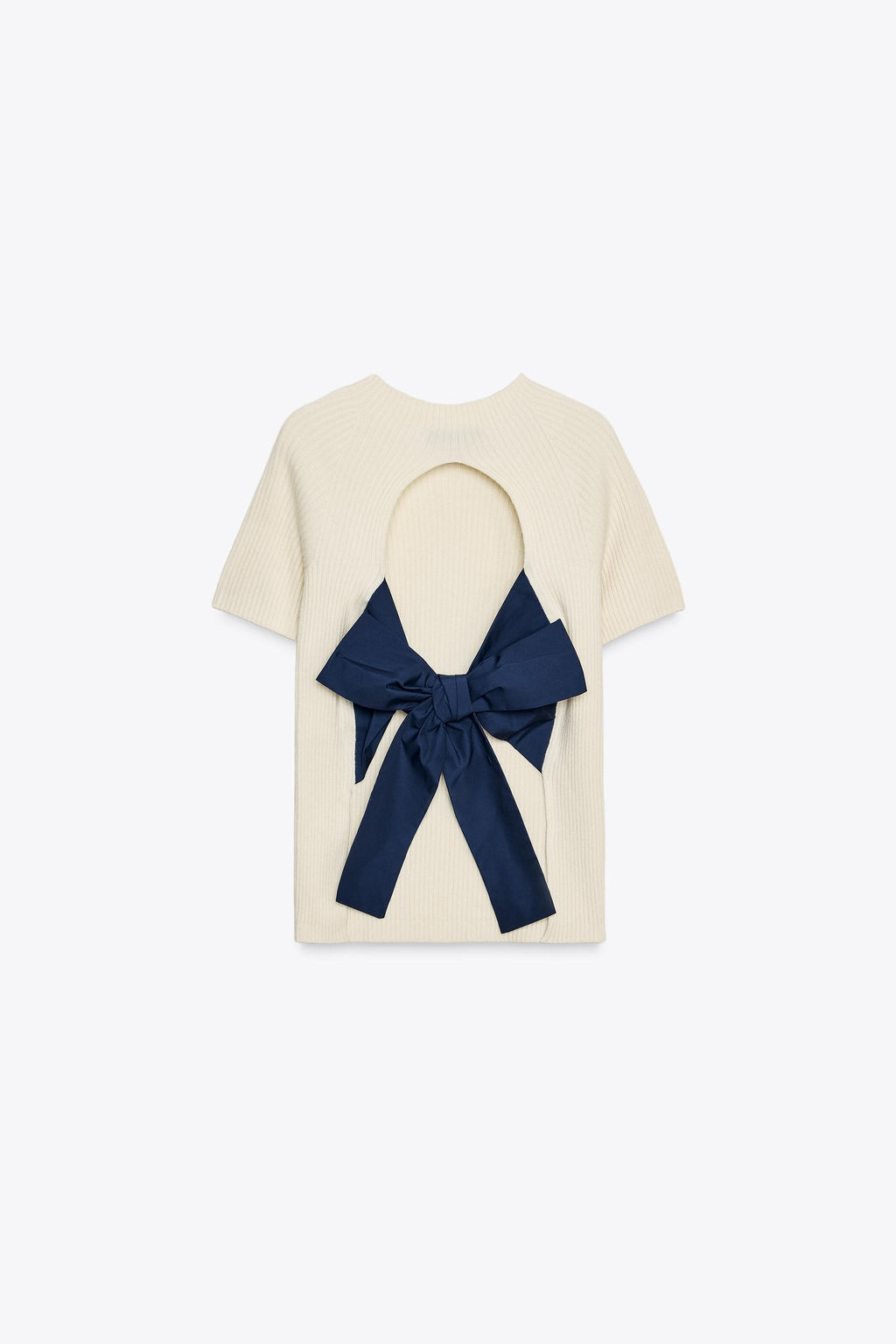 RIBBED KNIT TOP WITH BOW - Zara фото 7