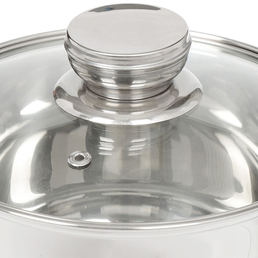 Набор пос нерж 6пр СТАНДАРТ (2л, 2,9л, 4л) стекл крышки мет/руч Daniks SD-6-2 (294423)  фото 3