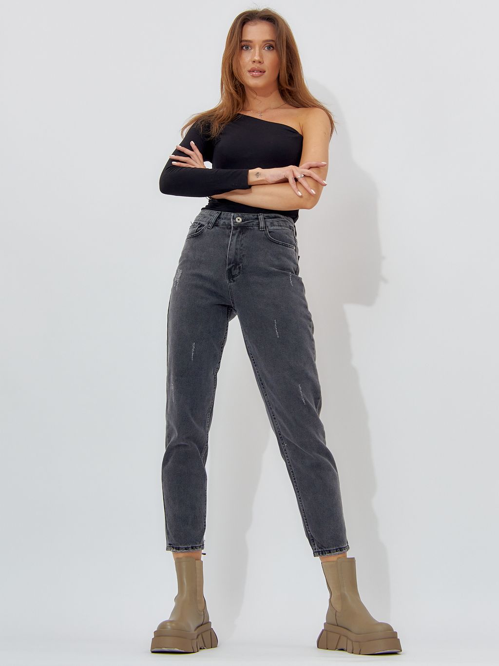Джинсы женские темно-серого цвета 536_227TC - Mtforce фото 12