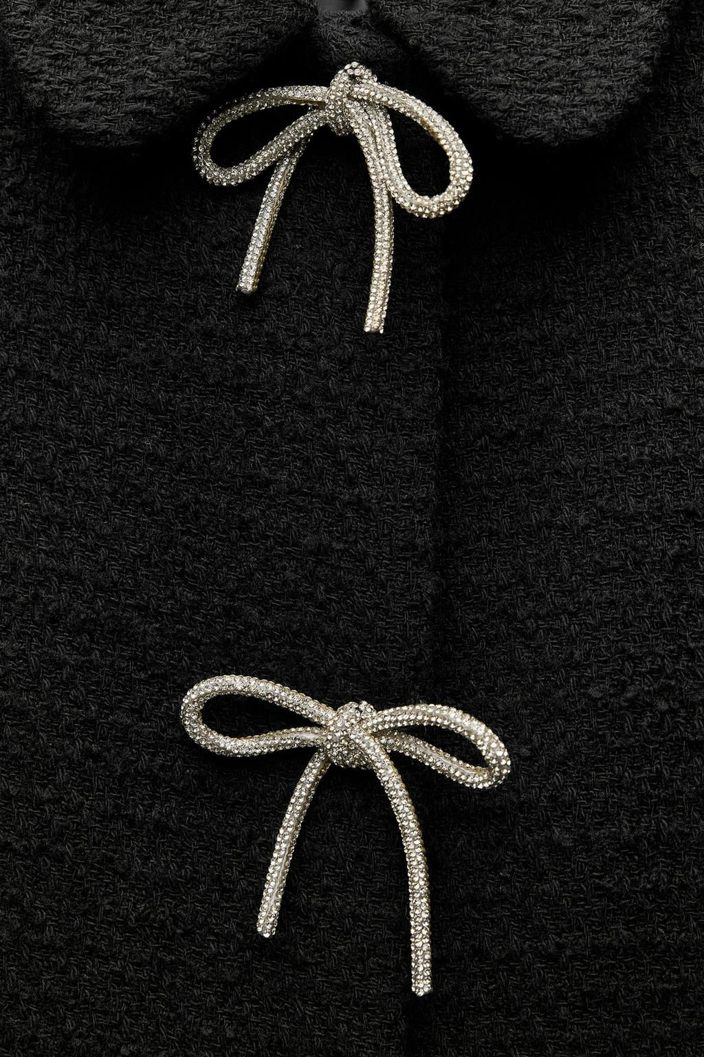 TEXTURED JACKET WITH BOW BUTTON - Zara фото 6