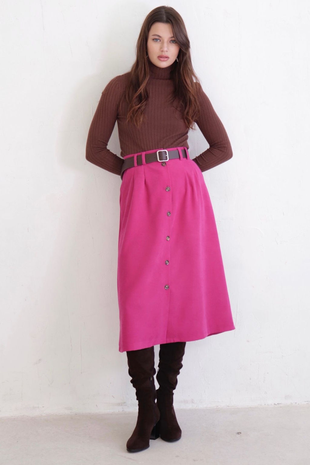 Юбка на пуговицах длины миди - Martichelli фото 36