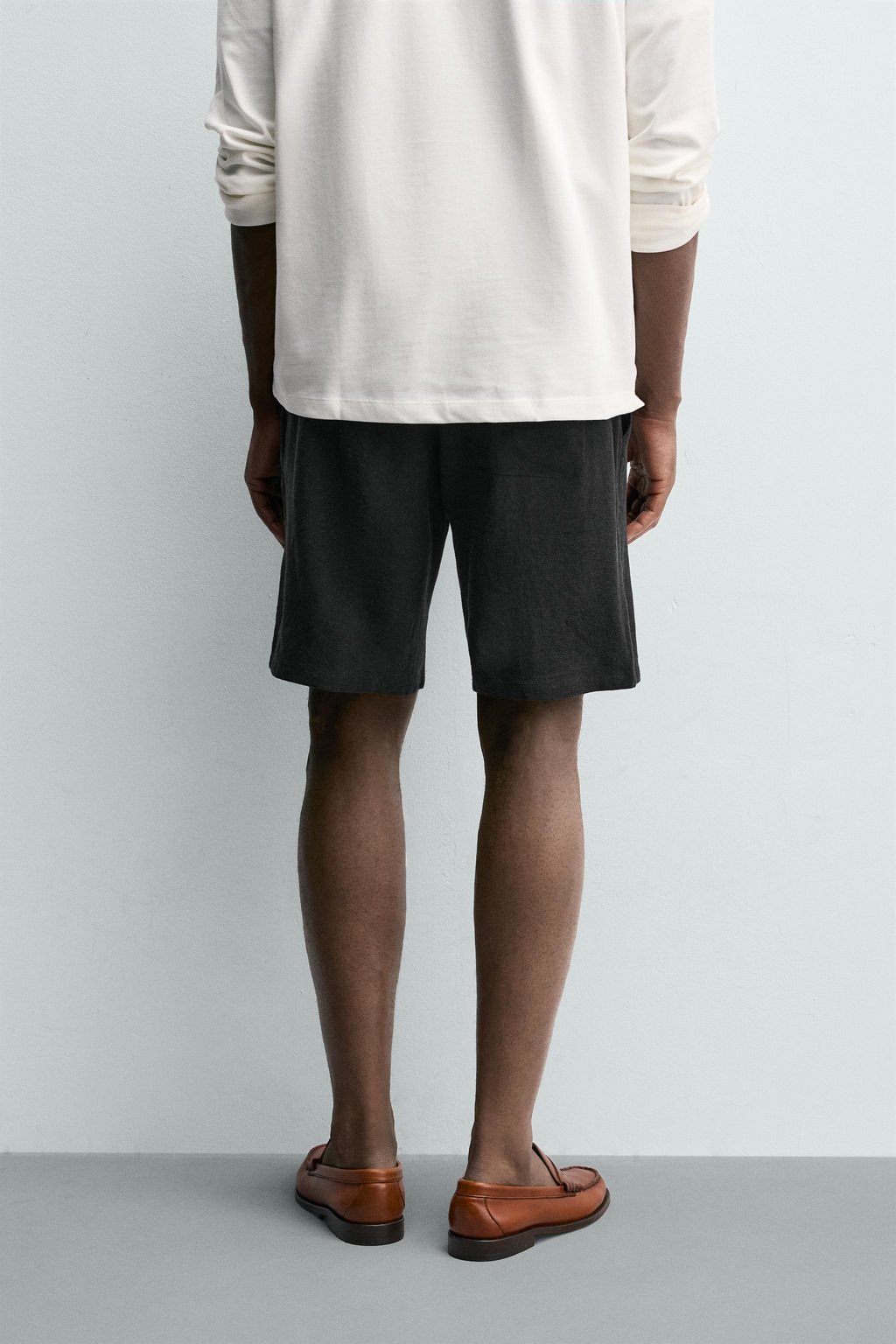 BERMUDA RELAXED FIT VISCOSA - LINO / Negro - Zara фото 3