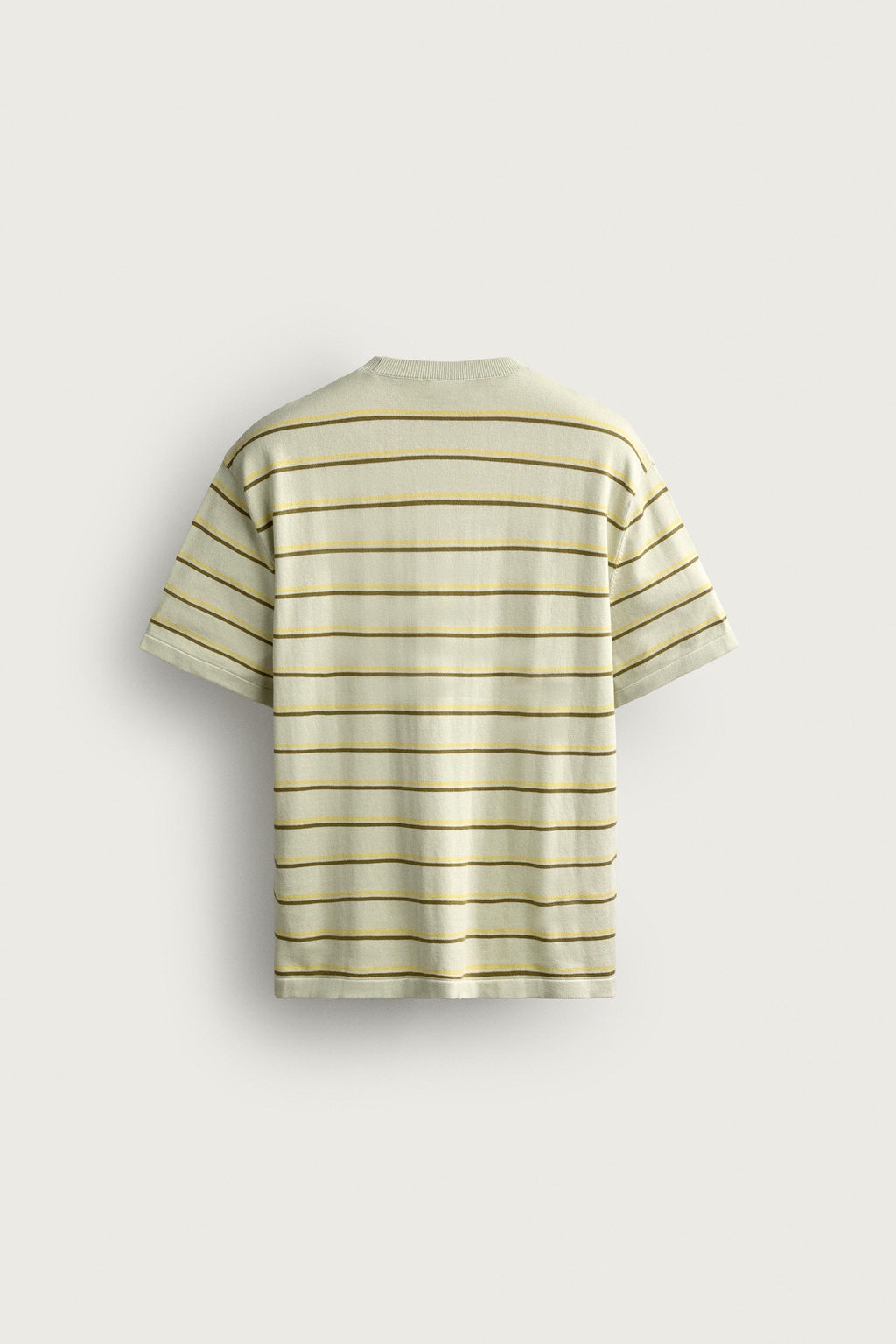 CAMISETA PUNTO REGULAR FIT RAYAS / Verde agua - Zara фото 8