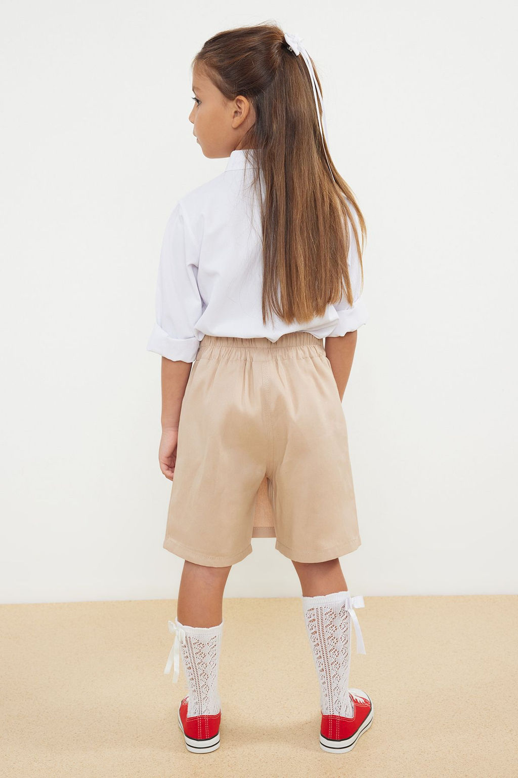 Lacivert Pamuklu Regular/Normal Kal?p Orme Gabardin K?z Cocuk Okul Sort Etek TKDAW25ET00001 - Trendyolmilla фото 12