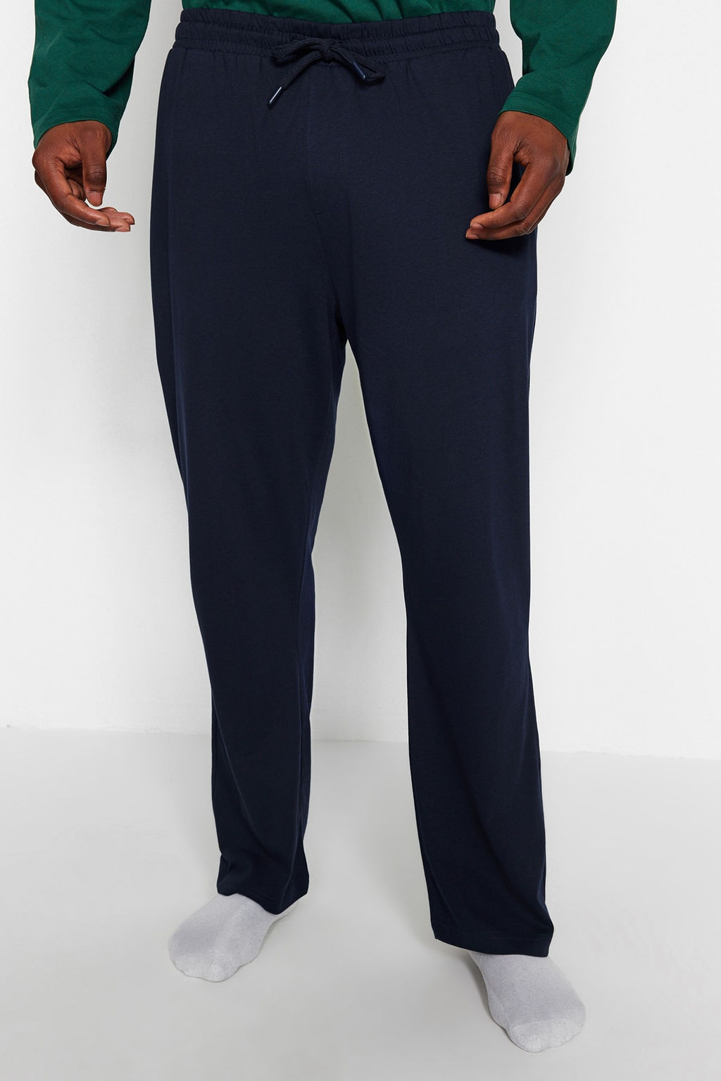 TRENDYOL MAN Yesil %100 Pamuk Regular Fit Nak?sl? Orme Buyuk Beden Pijama Tak?m? TMNAW24AI00004 - Trendyolmilla фото 5