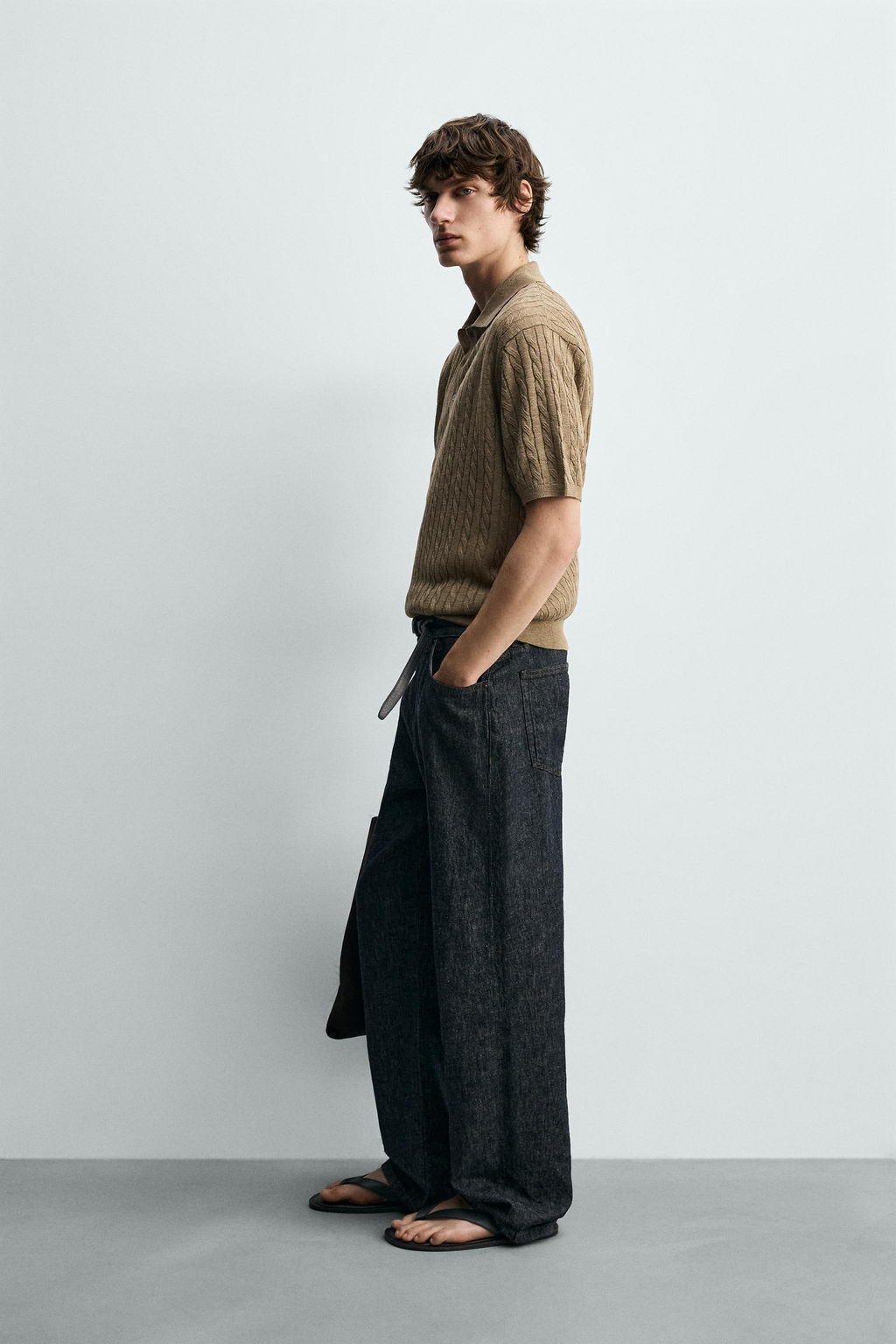 POLO PUNTO ESTRUCTURA TRENZAS / Camel medio - Zara фото 4