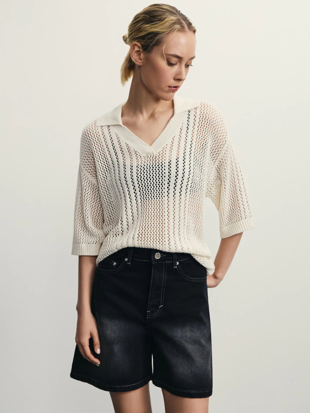 Джинсовые шорты А-силуэта / Zarina  фото 7