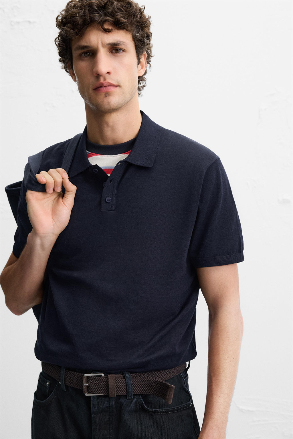 KNIT COTTON - SILK POLO SHIRT - Zara фото 5