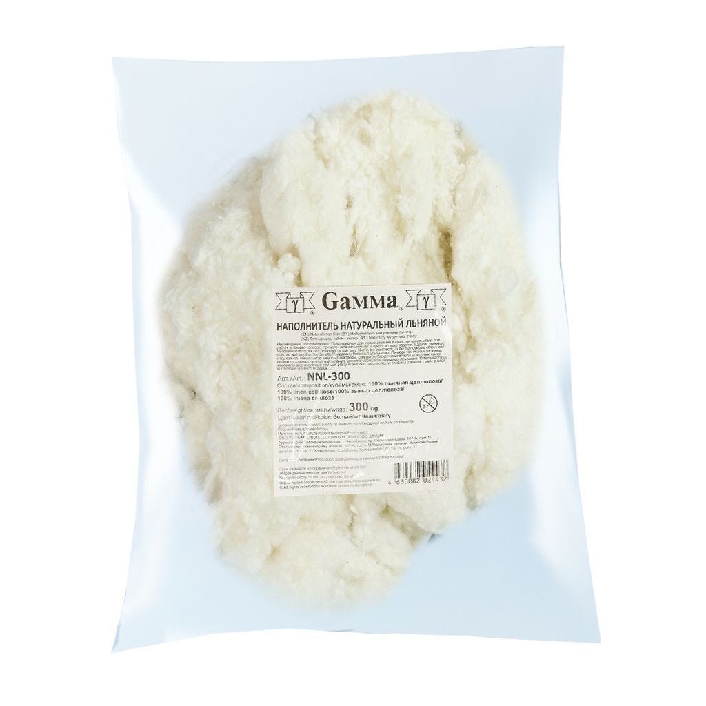 Gamma Наполнитель натуральный льняной NNL-300 100% льняная целлюлоза 300 г 4 г белый
