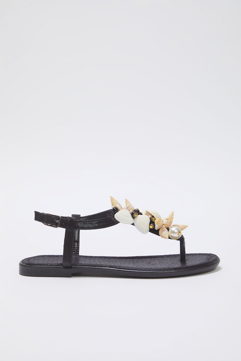 Trendyol Shoes Alt?n Deniz Kabuklu Inci Detayl? Parmak Aras? Kad?n S?k Sandalet TAKSS25SD00008 - Trendyolmilla фото 4