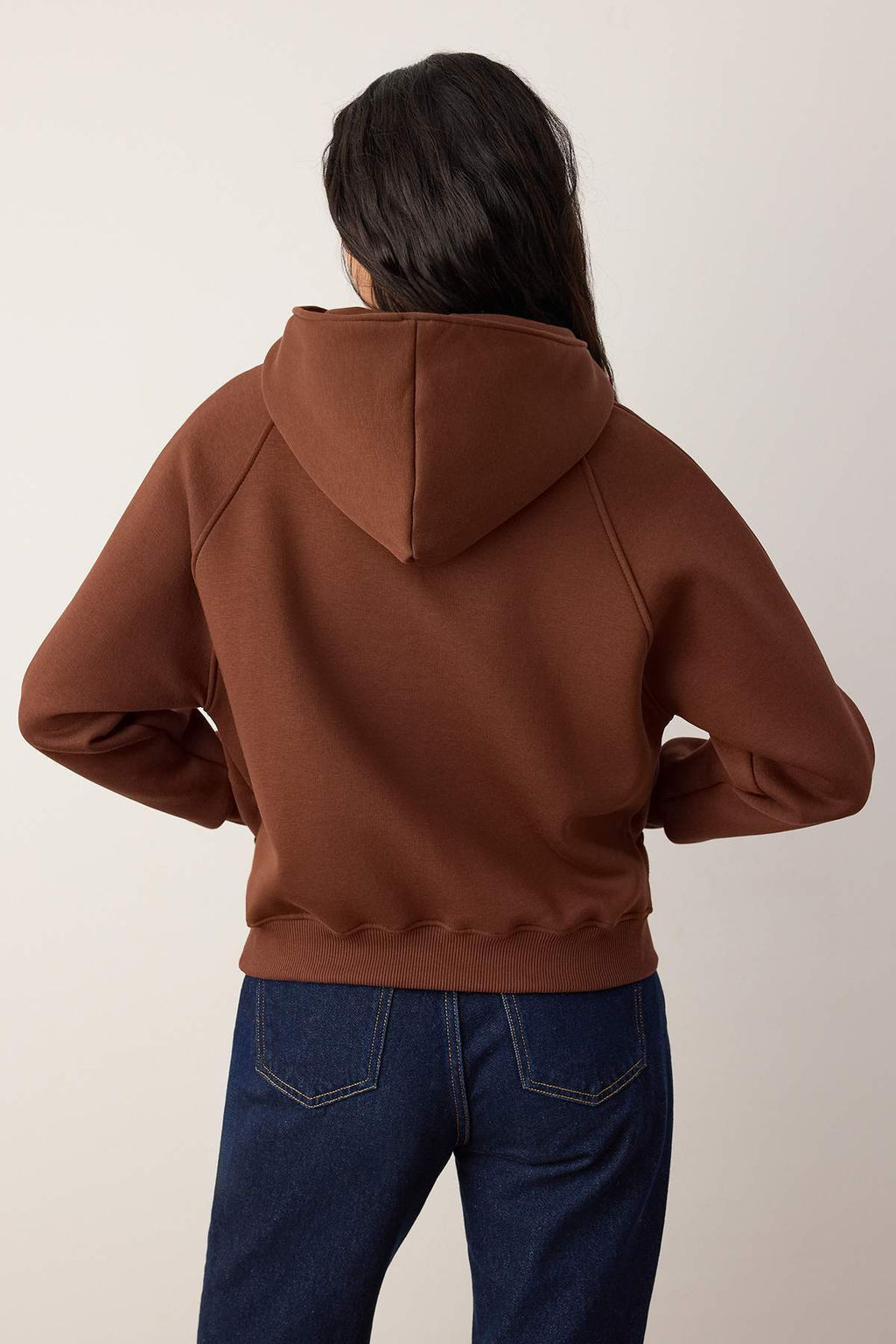 Kahverengi Yar?m Pat Fermuarl? Dikis Detayl? Oversize/Genis Kal?p Orme Sweatshirt TWOAW26SW00222