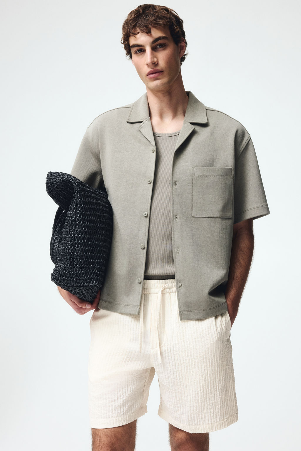 Pantal?n corto texturizado Relaxed Fit - H&m фото 5