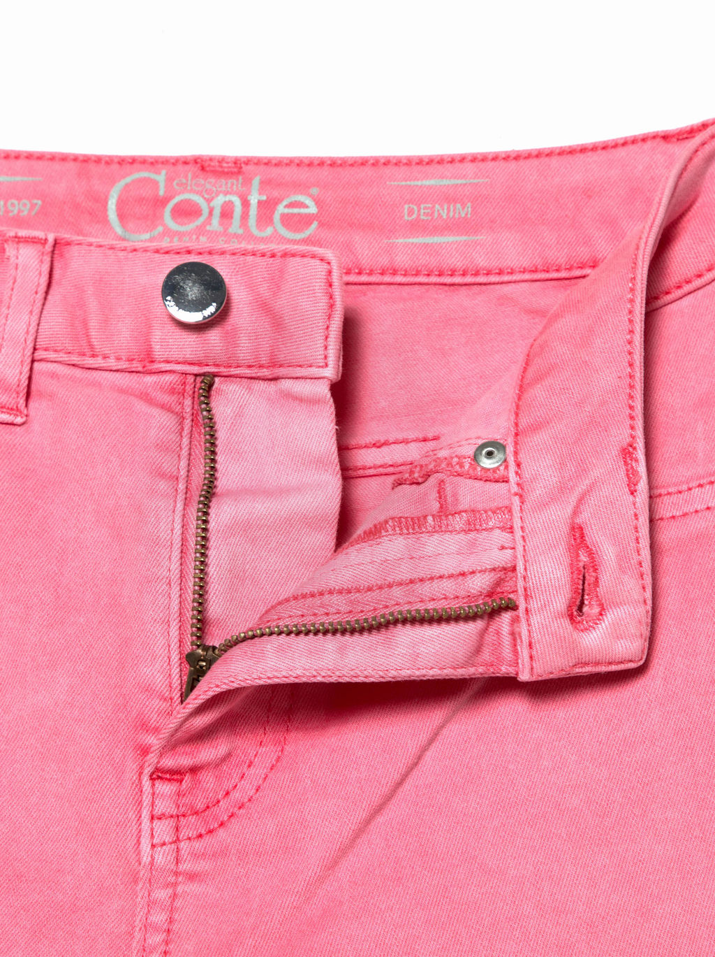CONTE Цветные джинсы skinny с высокой посадкой и эффектом варки CON-236 Lycra® washed candy pink