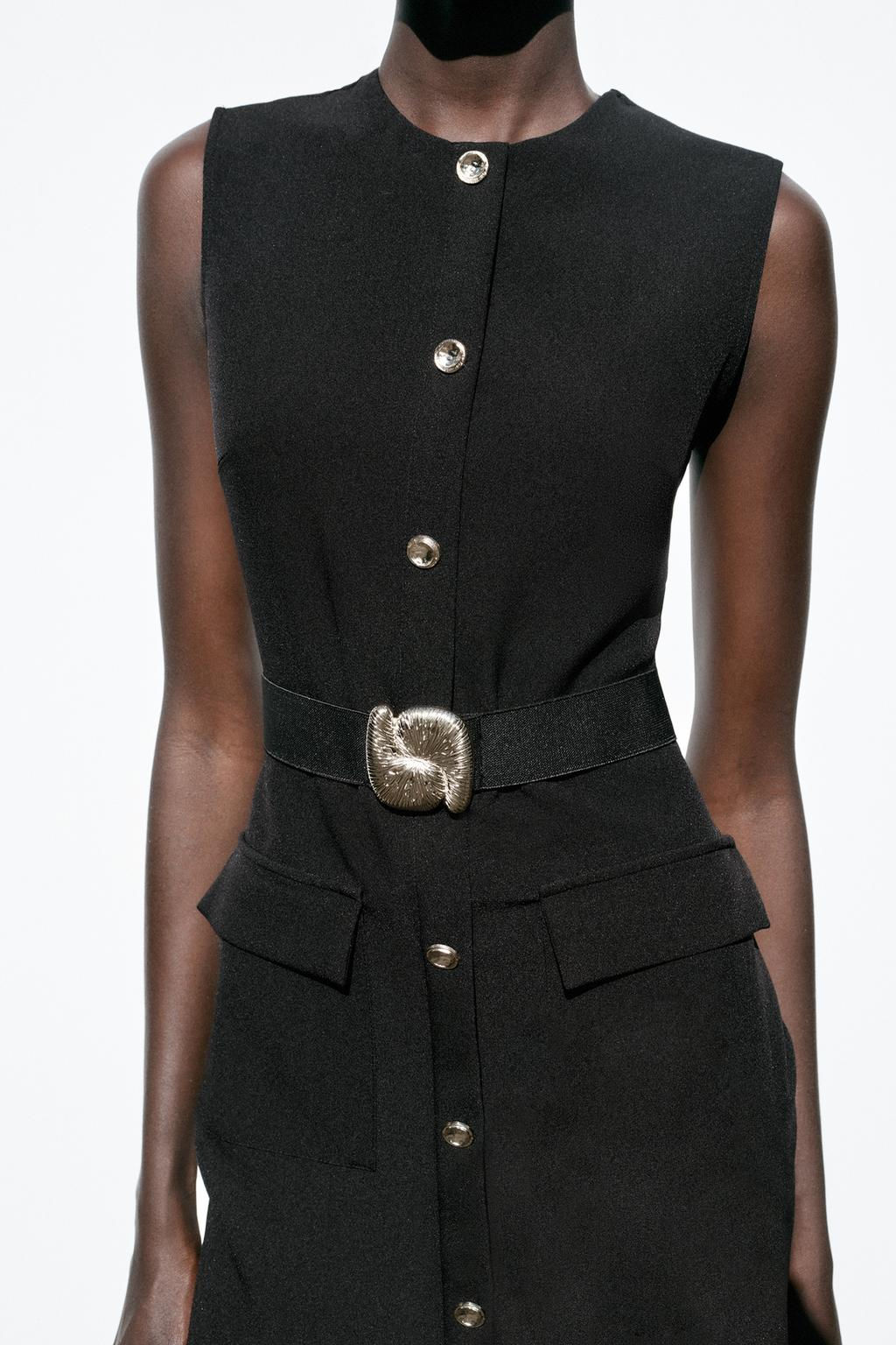 MIDI CREPE BELT DRESS - Zara фото 5