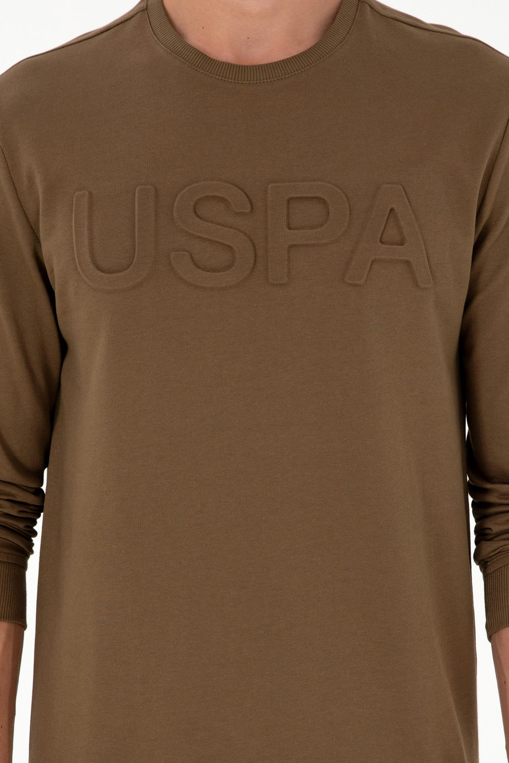 Мужской базовый свитшот цвета хаки - U.s. polo assn фото 6
