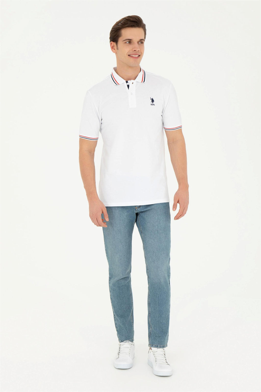 Мужская белая базовая футболка - U.s. polo assn фото 4