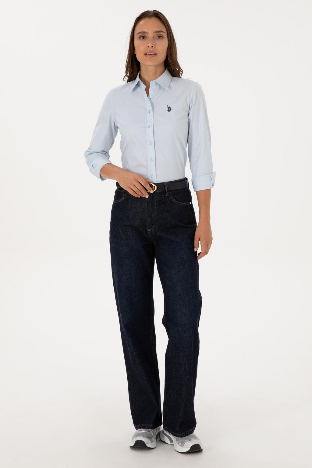 Kad_n A__k Mavi Uzun Kollu Basic G_mlek Sepette S_rpriz _ndirim - U.s. polo assn фото 4