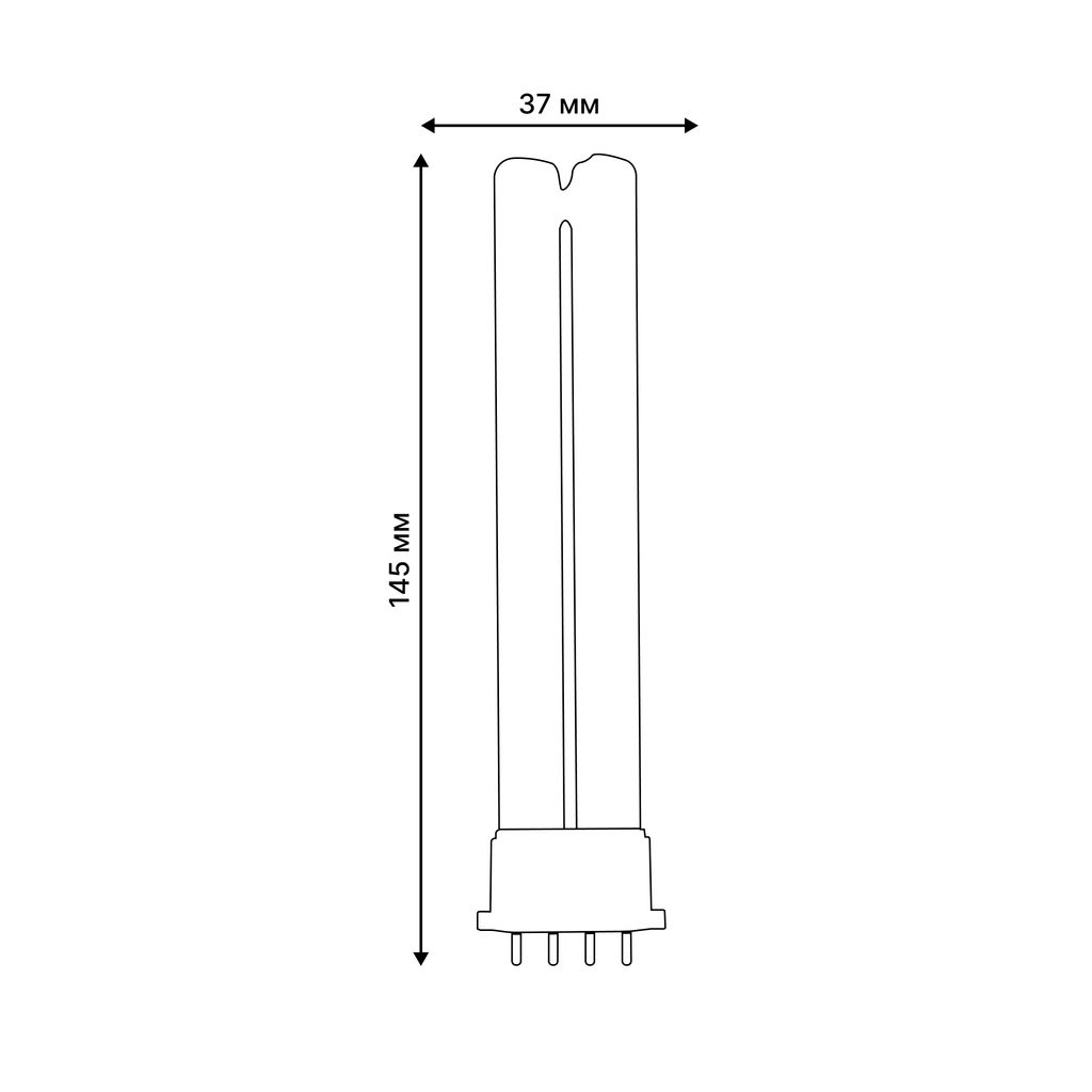 ESL-PL-9/UVCB/2G7/CL Лампа люминесцентная ультрафиолетовая бактерицидная. Спектр UVC 254нм. Картон. ТМ Uniel