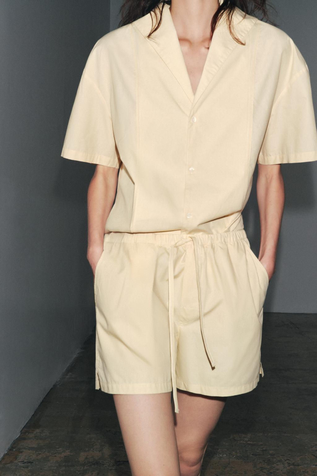 POPLIN SHORTS WITH TOPSTITCHING - Zara фото 4