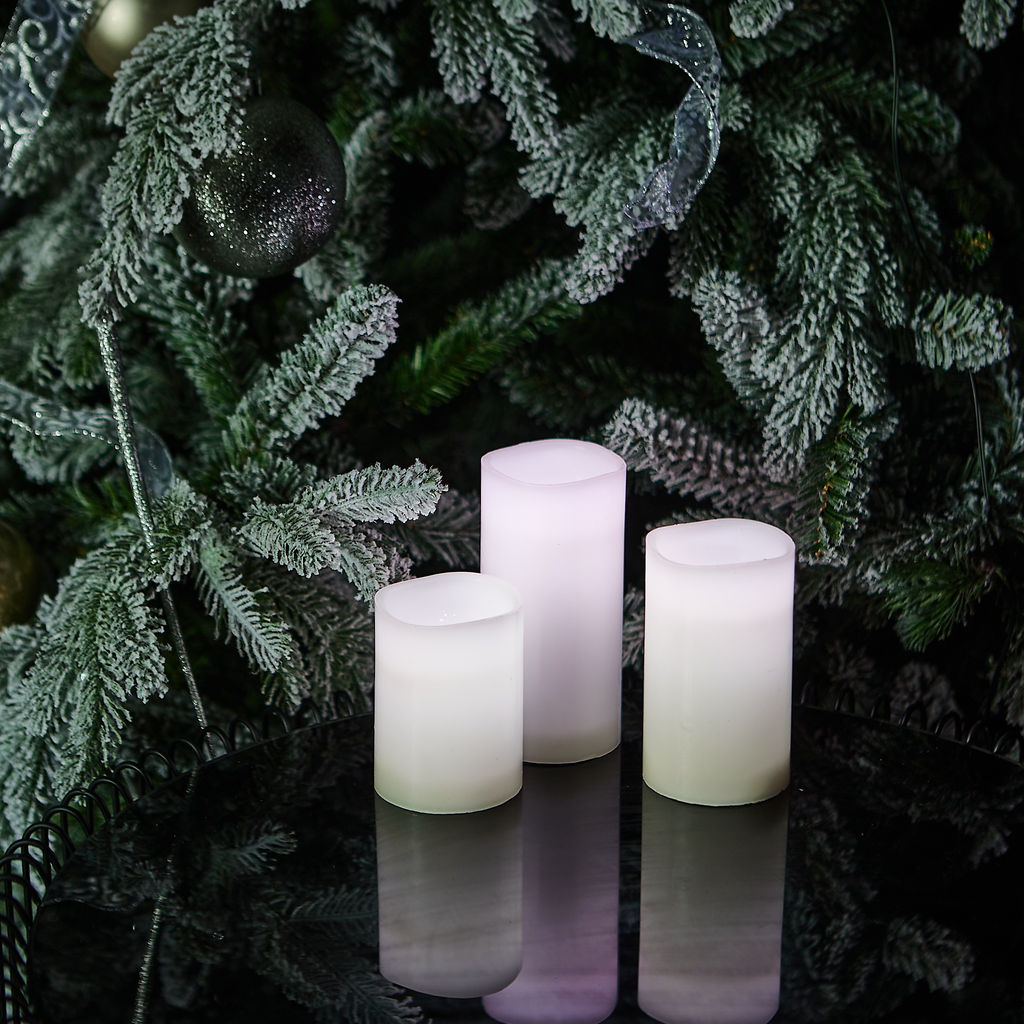 ULD-F052 RGB RC CANDLE SET3 Фигура светодиодная Свеча на батарейках 2АА (не в/к), в составе набора из 3 штук. 1 светодиод. RGB свет. Пульт ДУ (в/к). TM Uniel