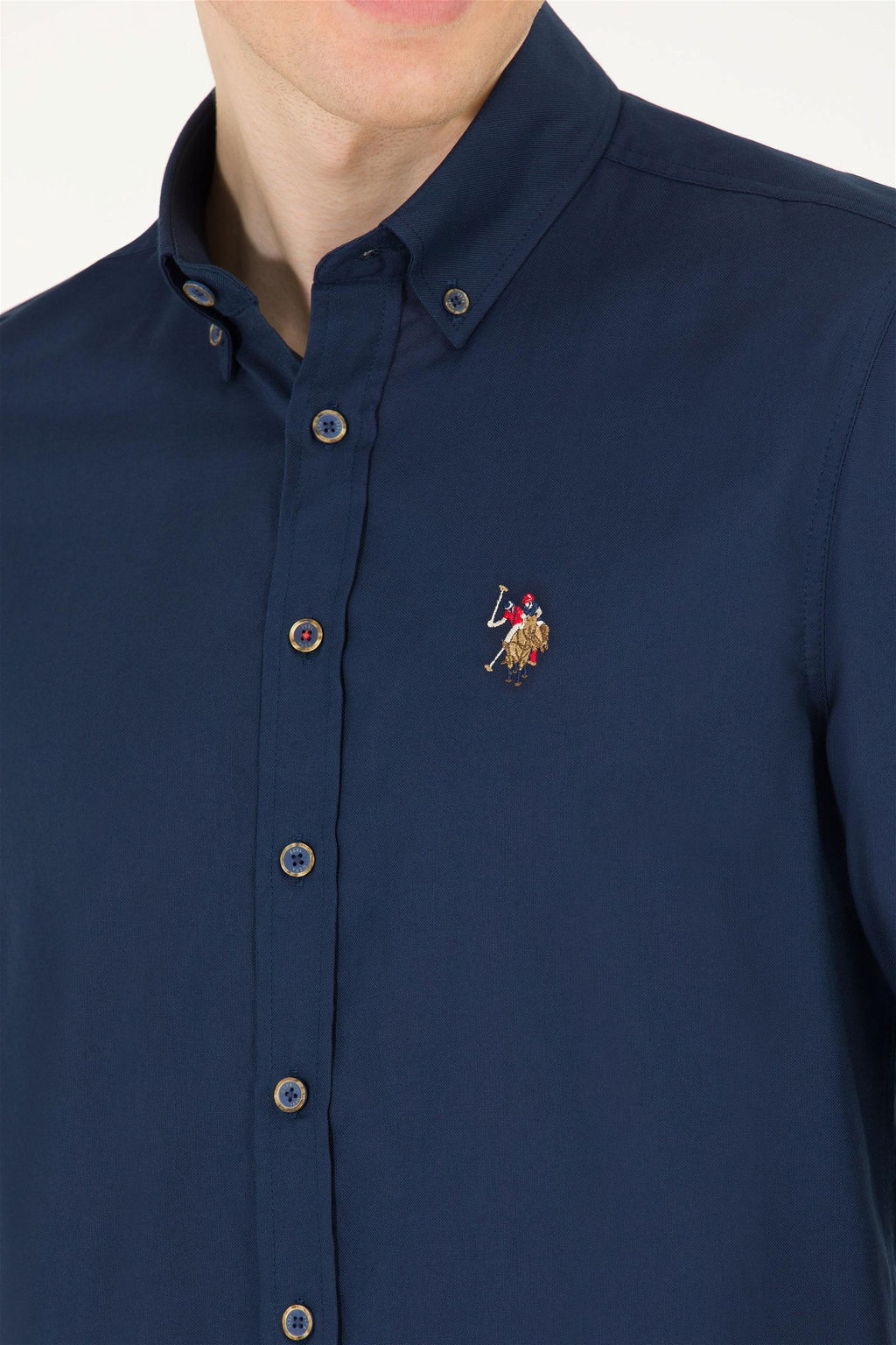 U. S. Polo Assn Мужская темно-синяя базовая рубашка с длинным рукавом - U.s. polo assn фото 14