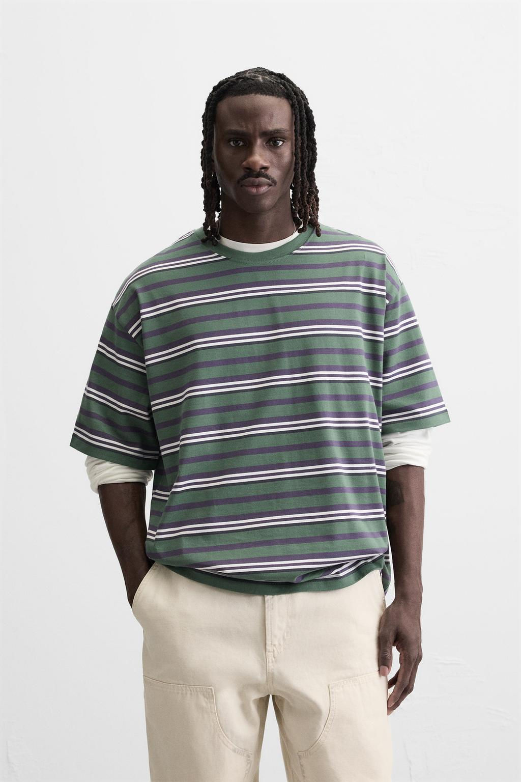 STRIPED JACQUARD T-SHIRT - Zara фото 2