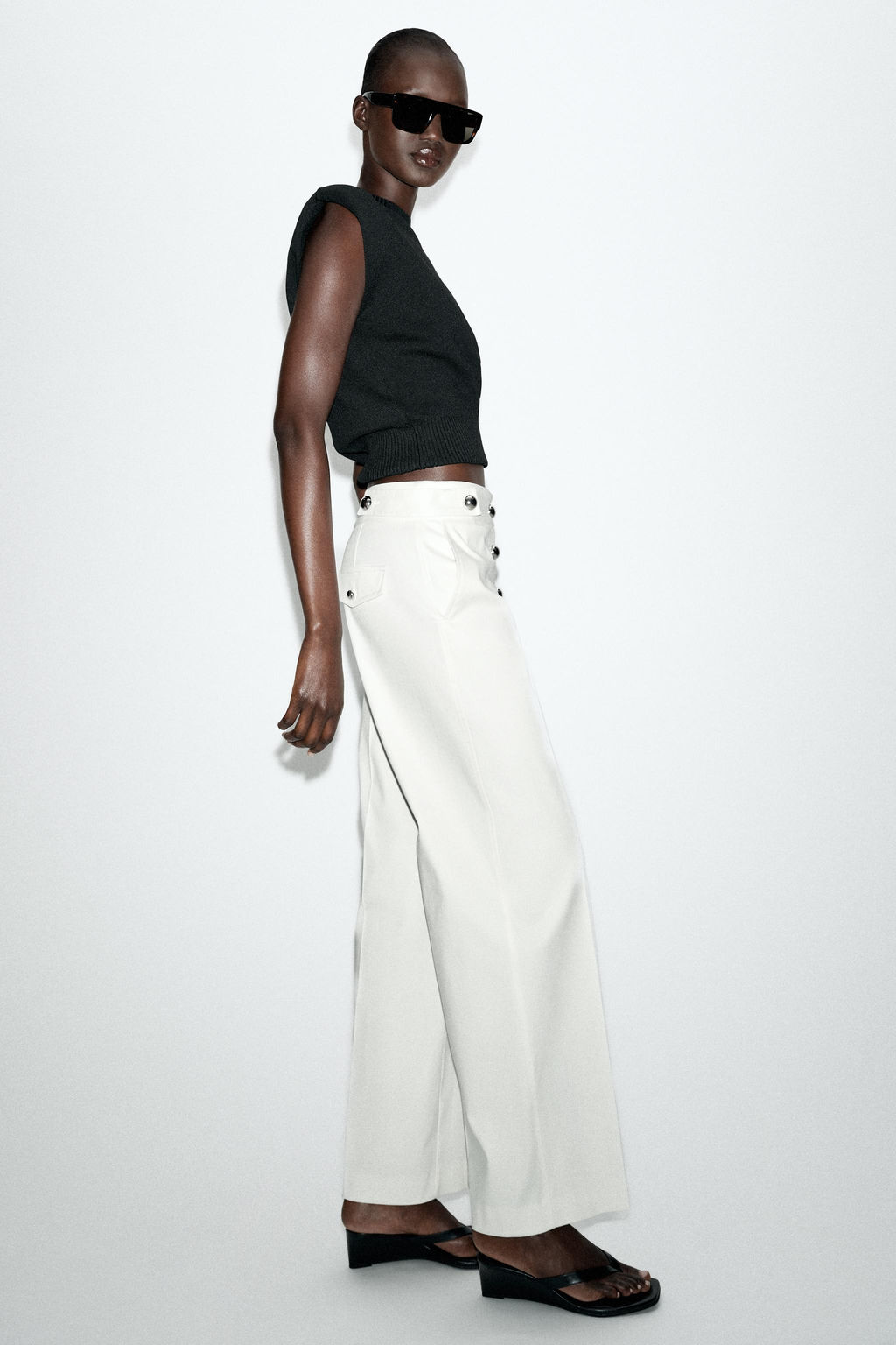 PANTAL?N BOTONES MET?LICOS / Crudo - Zara фото 4