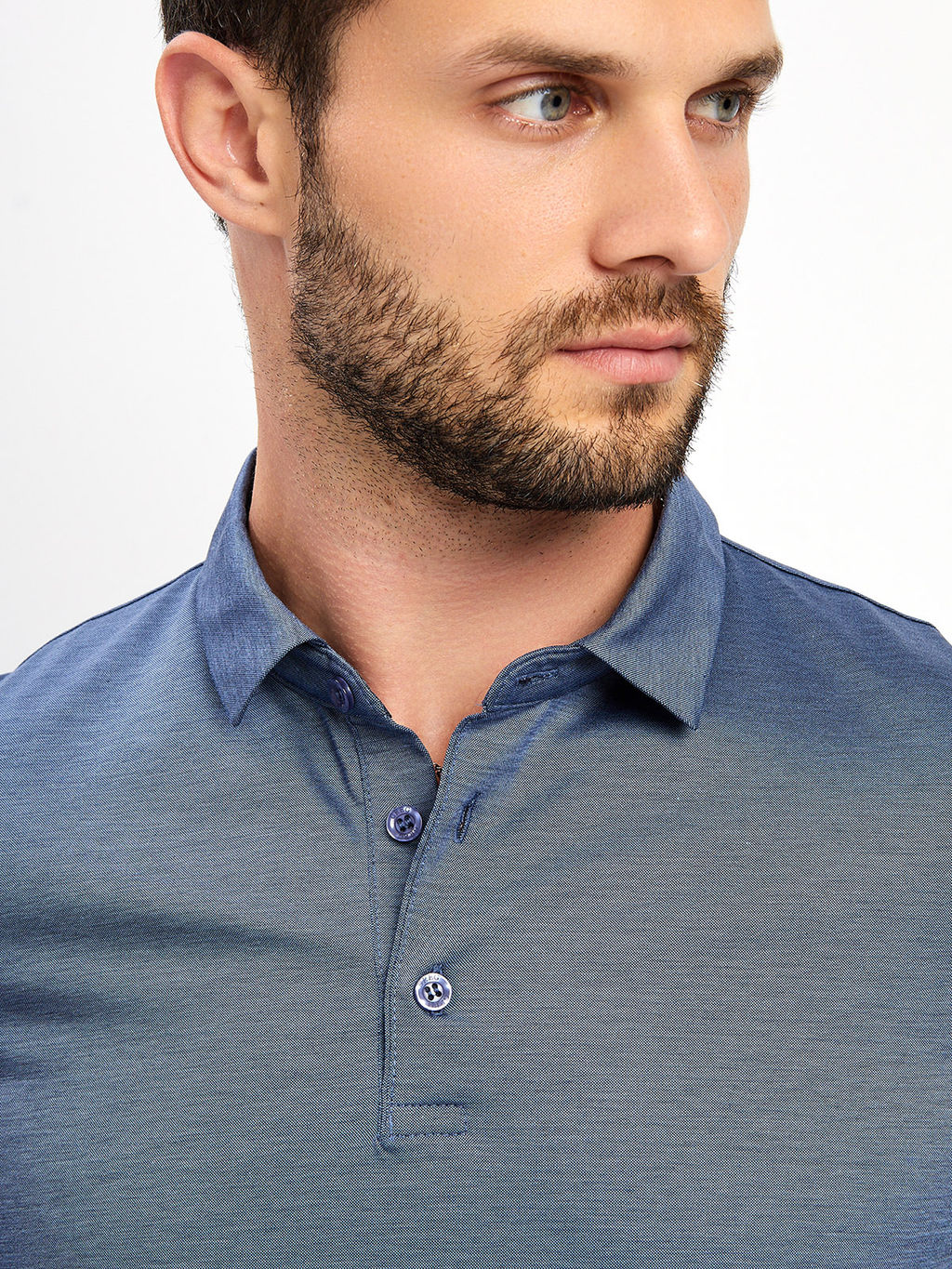 Джемпер мужской с воротником поло GREG G155-PM4-LT1638 (синий)  фото 2