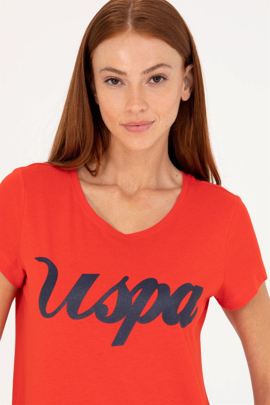 Женская красная футболка Неожиданная скидка в корзине - U.s. polo assn фото 3