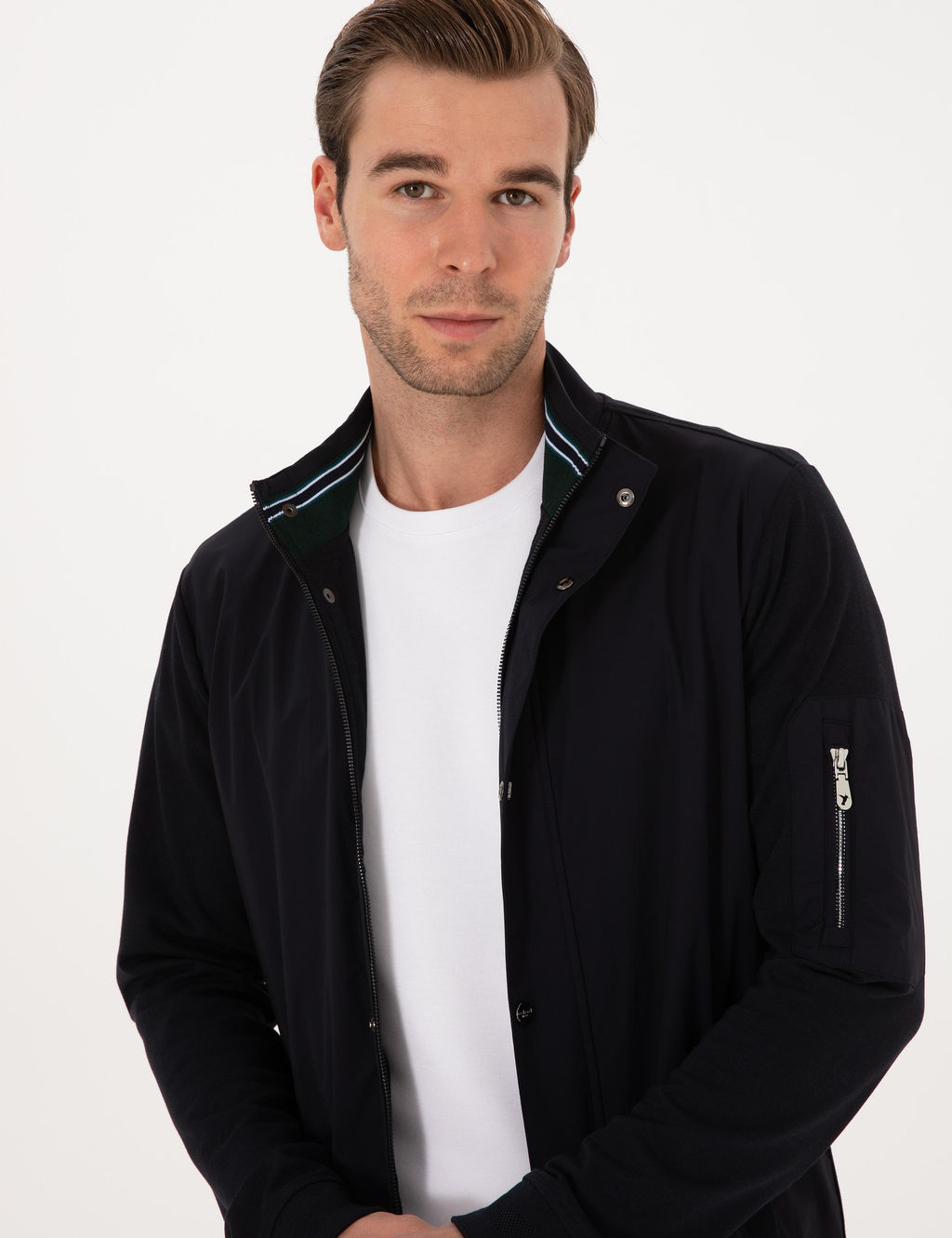 Lacivert Regular Fit Tam Fermuarl_ Sweatshirt - Cacharel фото 2