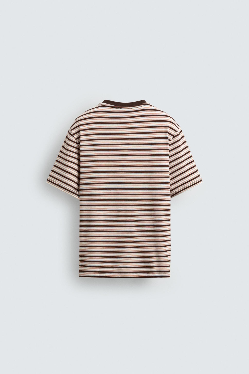 CAMISETA JACQUARD RAYAS CONTRASTE / Marr?n
