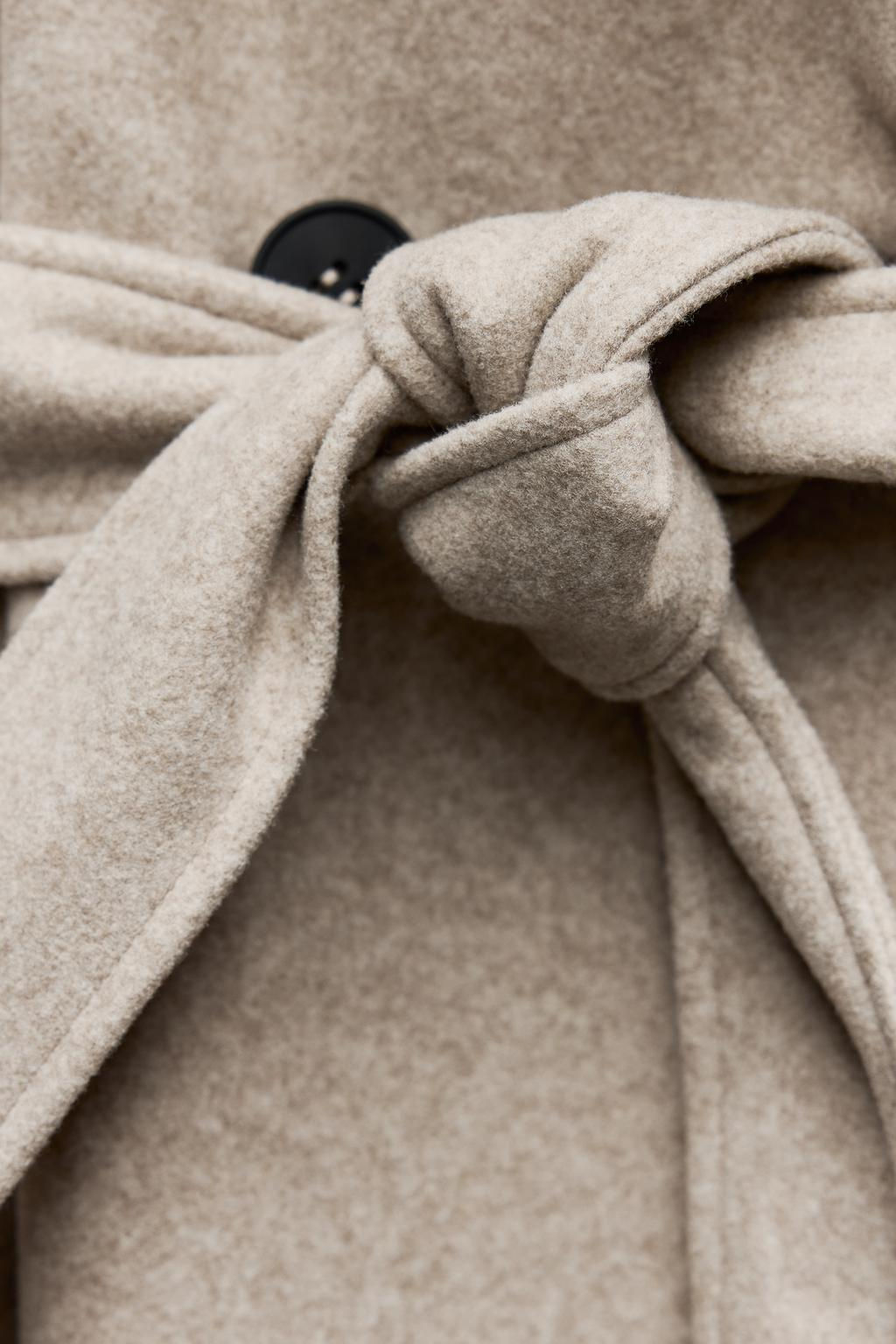 SOFT HOODED BELTED COAT - Zara фото 18