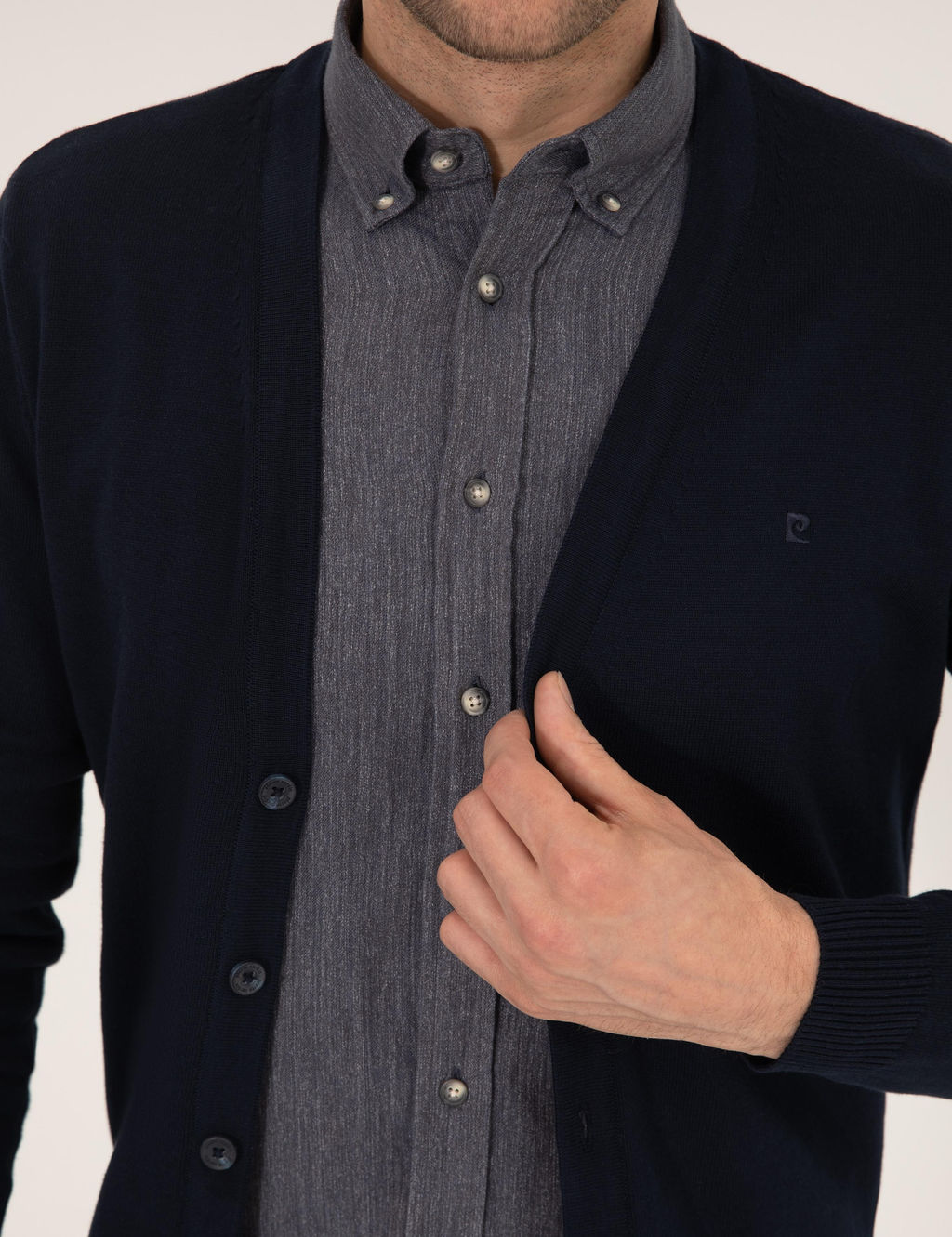 Lacivert Slim Fit Basic D__meli Triko H_rka