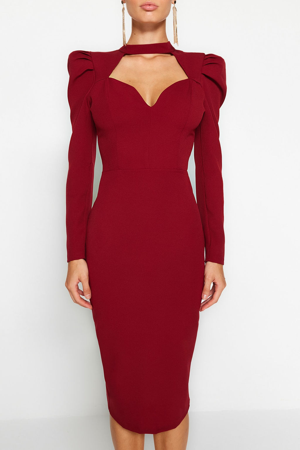 Trendyolmilla Siyah Vucuda Oturan Dokuma S?k Abiye Elbise TPRAW24EL00004  фото 4