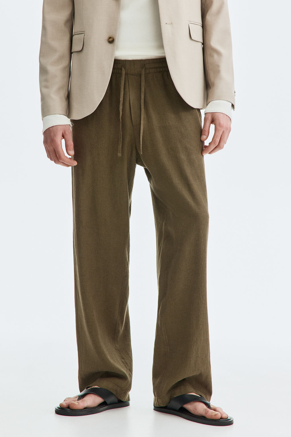 Pantal?n en mezcla de lino Relaxed Fit - H&m фото 8