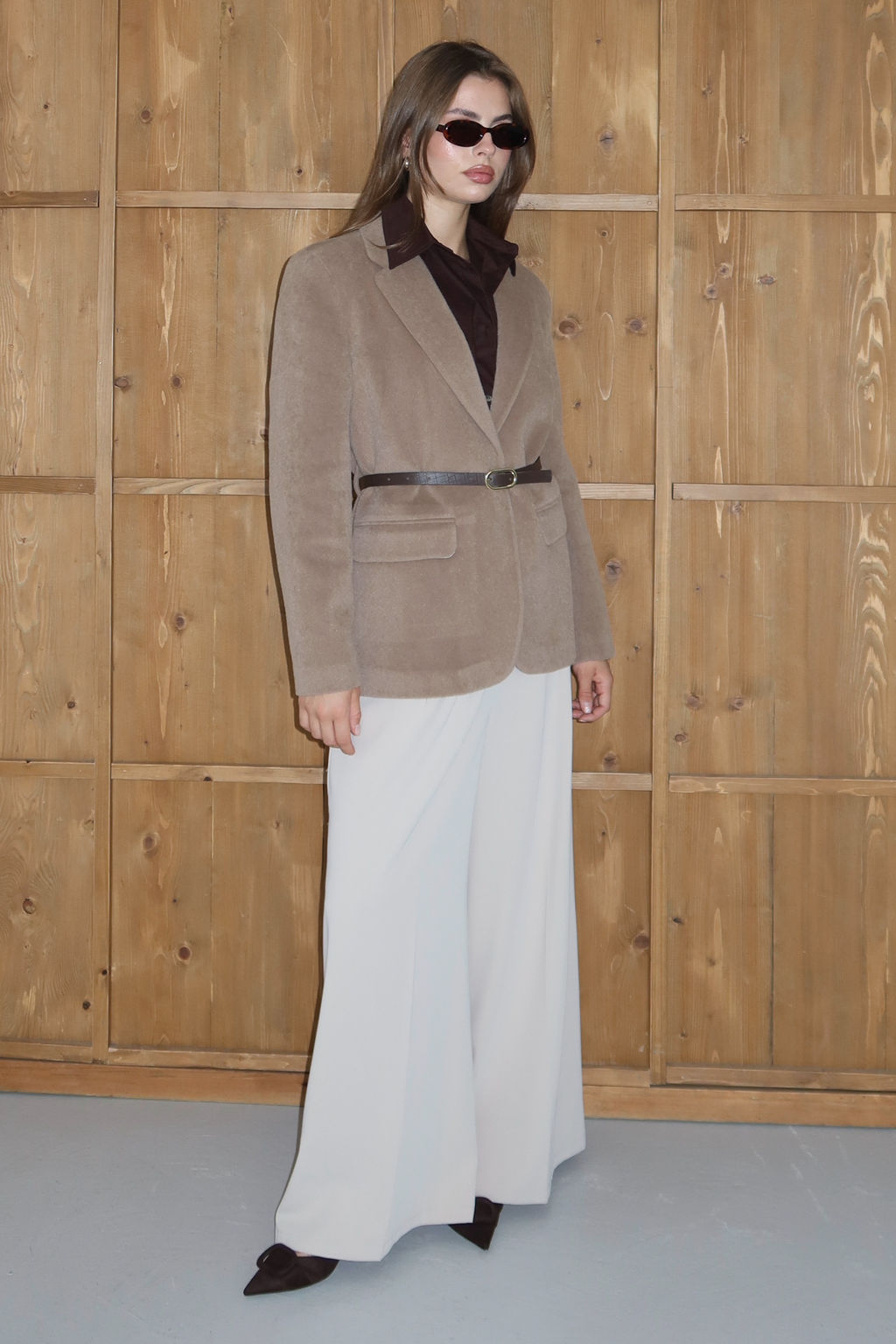 Vizon Kemerli Kase Regular/Normal Kal?p Blazer Blazer Ceket TWOAW26BC00041 - Trendyolmilla фото 3