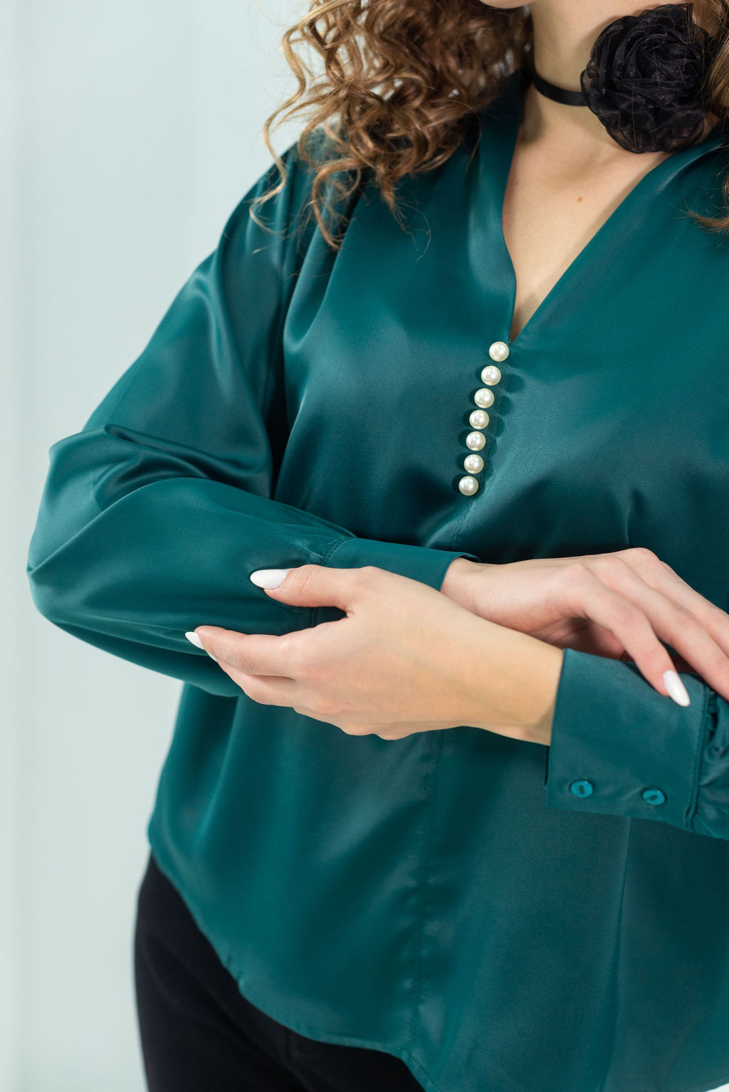 Блузка Пэги (изумрудный) - Nadi bordo фото 6