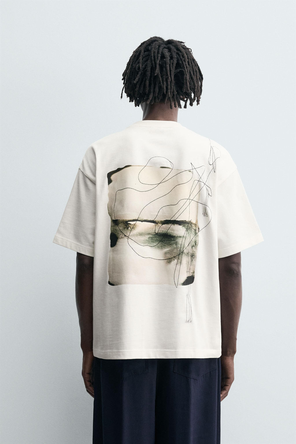 EMBROIDERED PHOTOGRAPHIC PRINT T-SHIRT