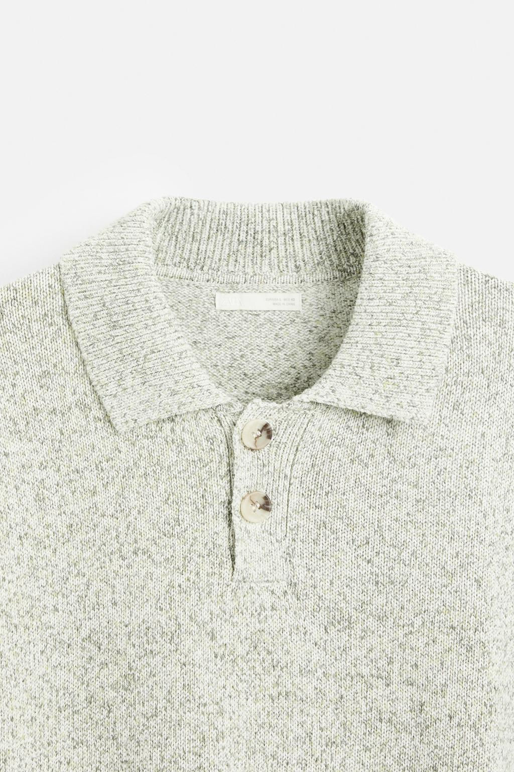 TEXTURED KNIT POLO SHIRT - Zara фото 11