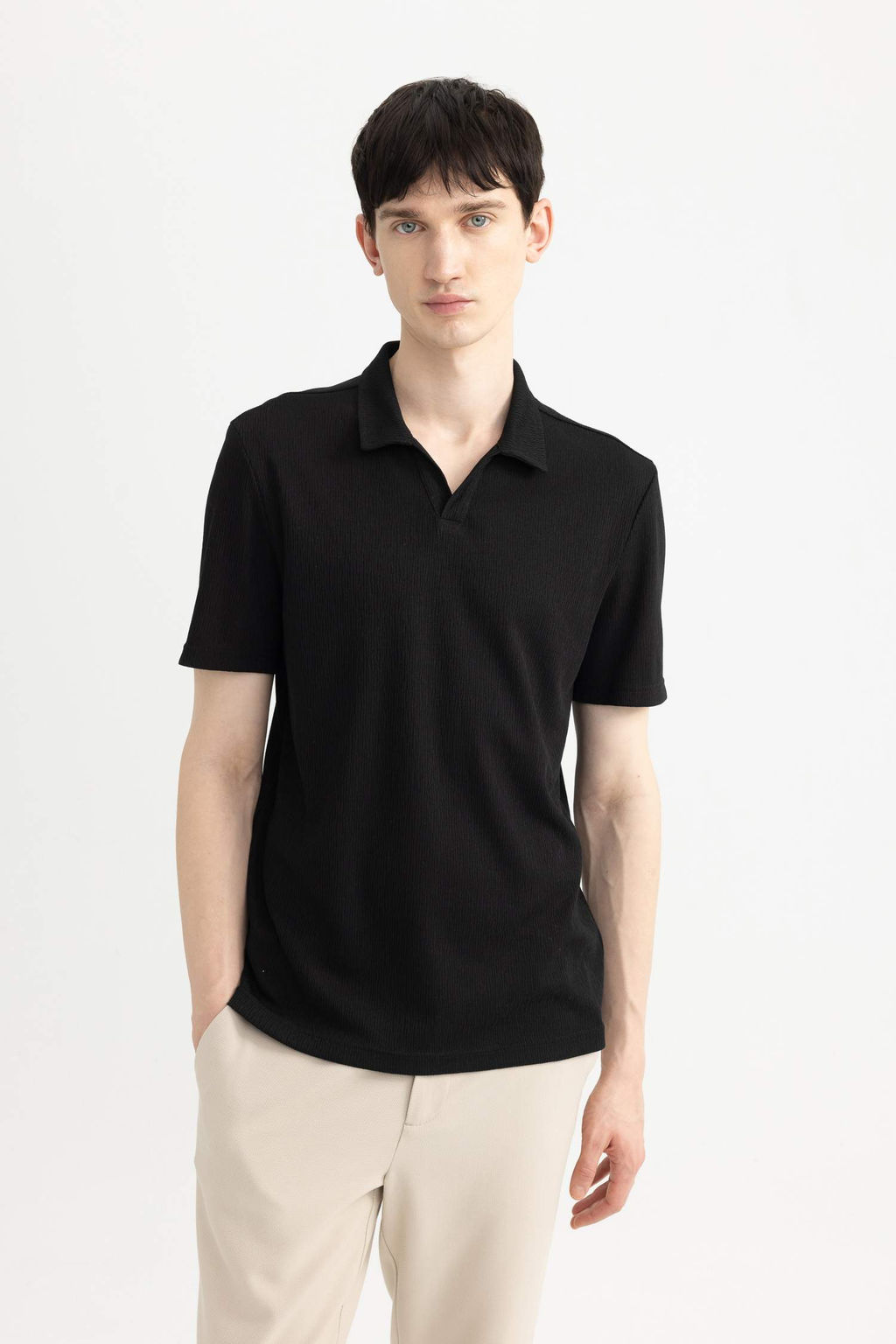 Modern Fit Basic Duz K?sa Kollu Polo Tisort - Defacto фото 3