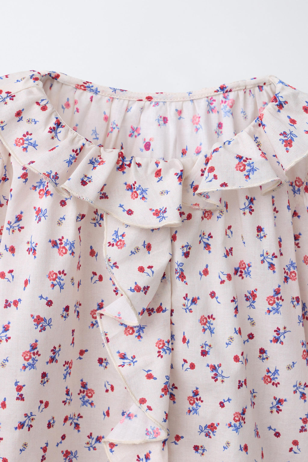 FLORAL SHIRT WITH RUFFLE TRIM - Zara фото 9