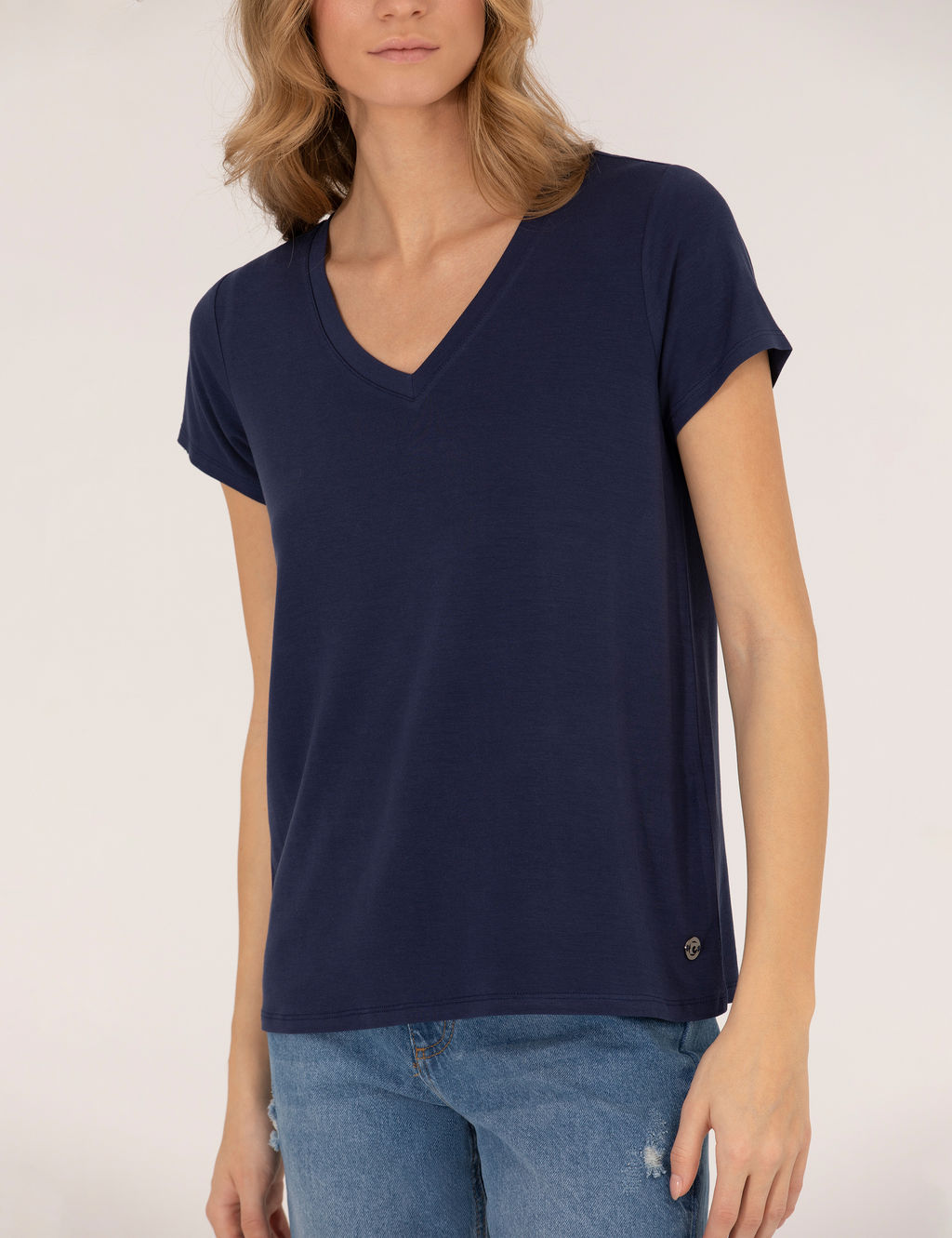 Lacivert Comfort Fit Basic Ti__rt