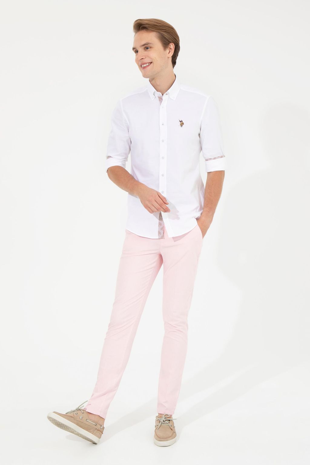 U. S. Polo Assn / Мужские розовые брюки из плотной ткани - U.s. polo assn фото 3