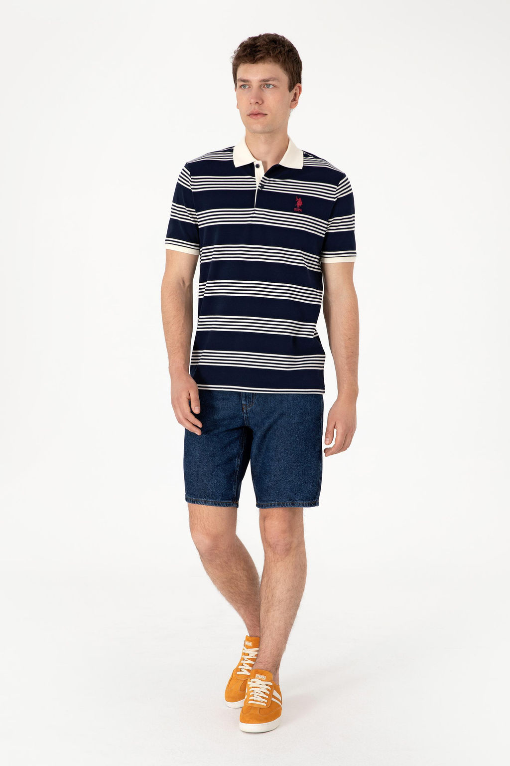 Erkek Regular Fit Polo Yaka Lacivert Ti__rt Sepette S_rpriz _ndirim