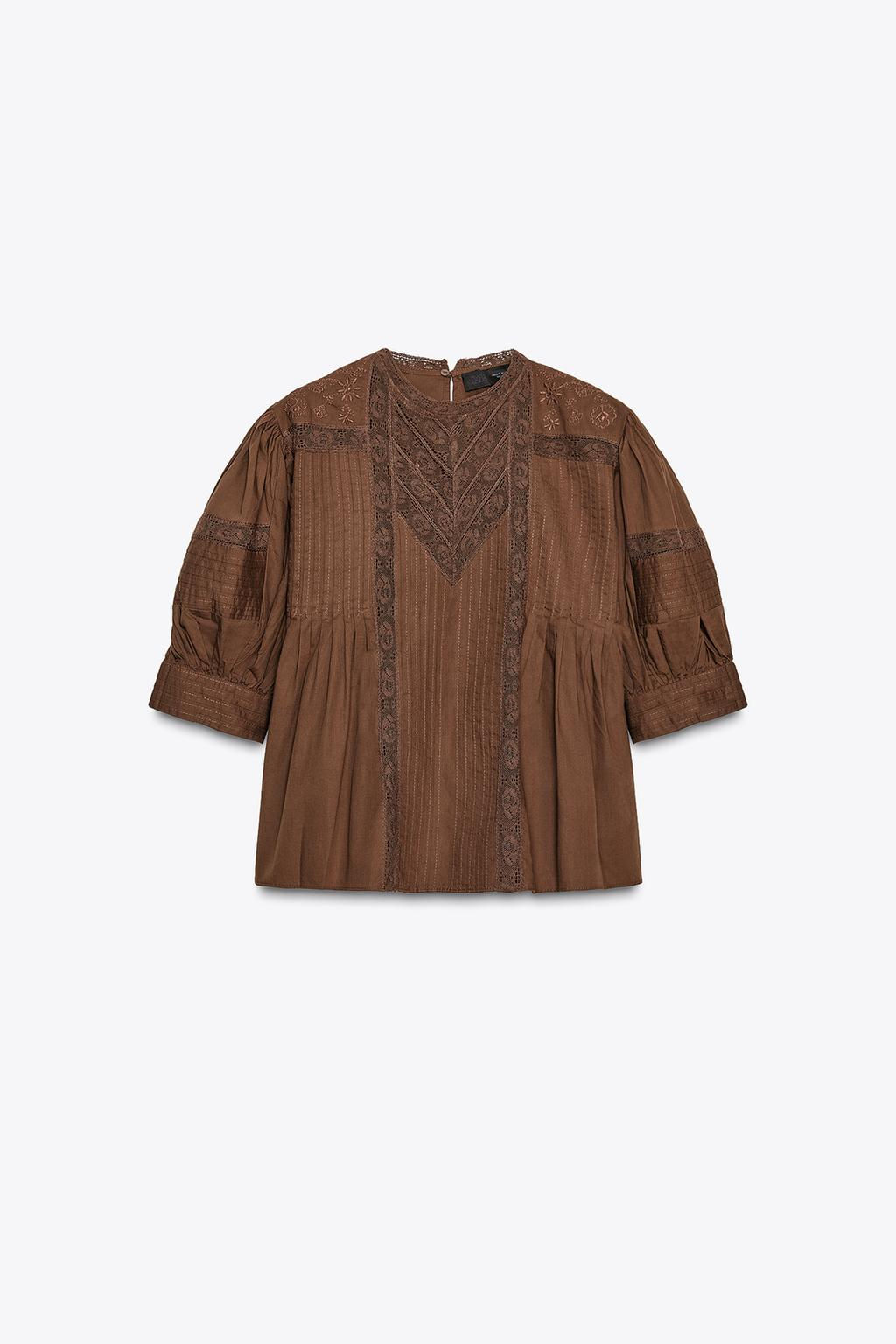 ZW COLLECTION LACE BLOUSE - Zara фото 5