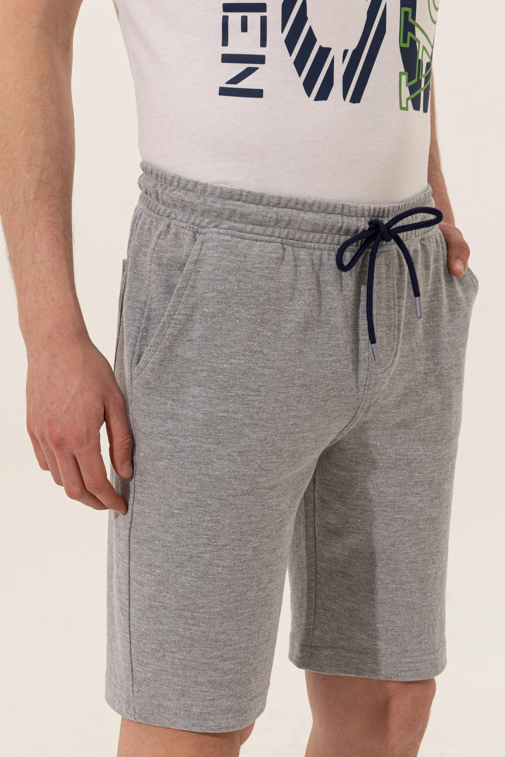 Мужские серые меланжевые вязаные шорты Неожиданная скидка в корзине - U.s. polo assn фото 7