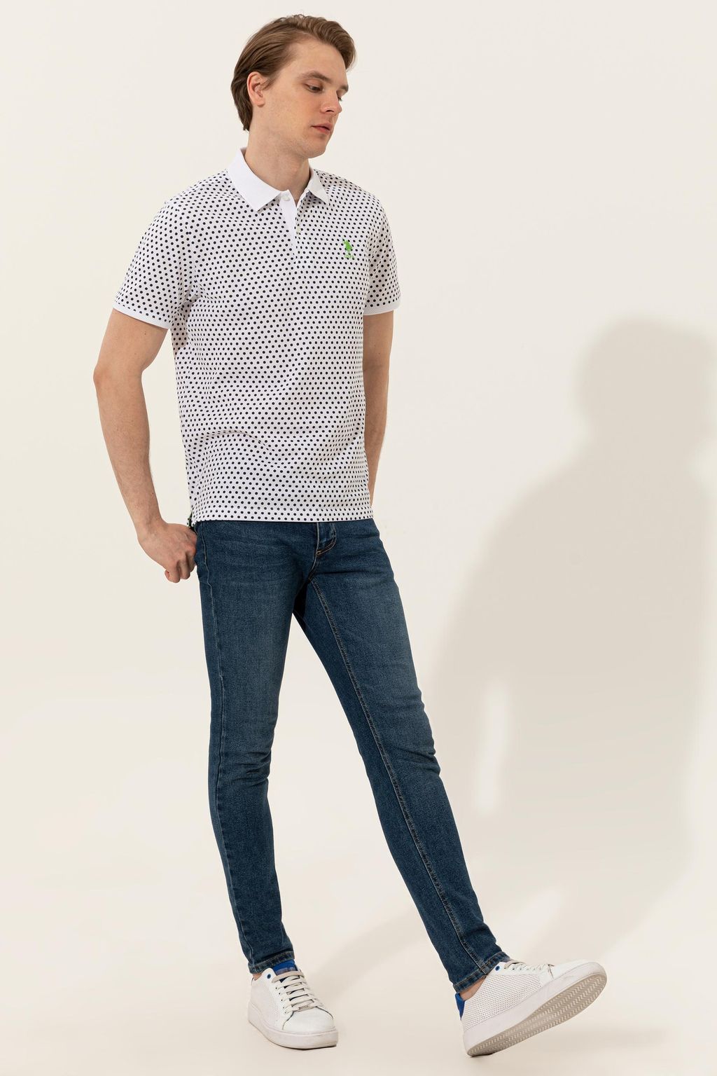 U. S. Polo Assn Мужская темно-синяя футболка с воротником-поло - U.s. polo assn фото 4